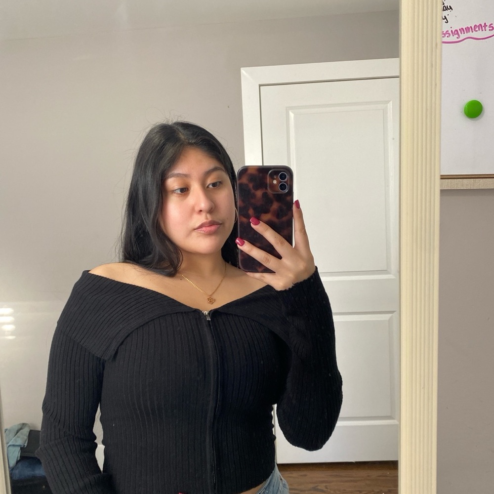 Black Off-Shoulder Women's Sweater